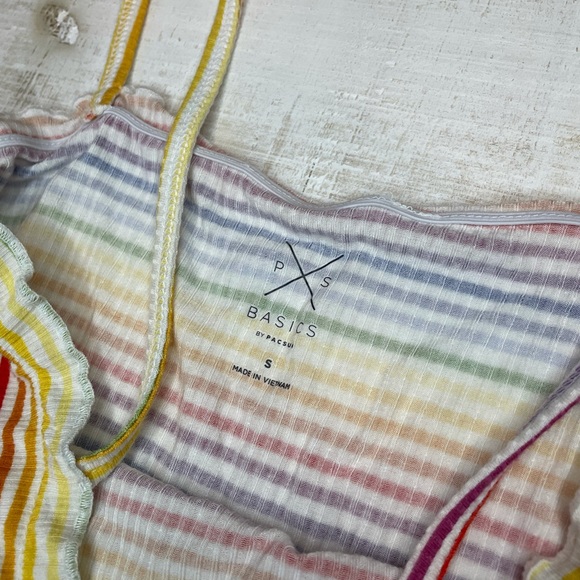 Rainbow Striped Ruffle Tank - Picture 3 of 4